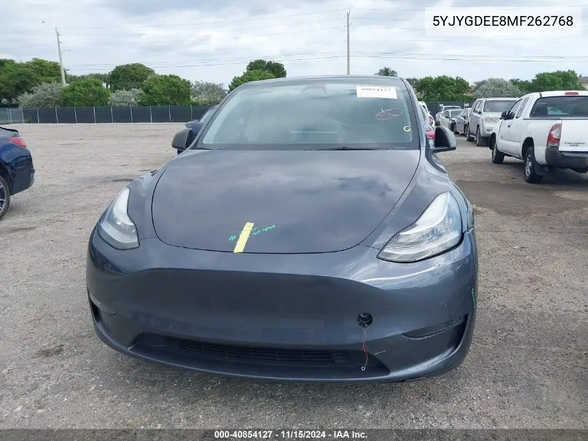 2021 Tesla Model Y Long Range Dual Motor All-Wheel Drive VIN: 5YJYGDEE8MF262768 Lot: 40854127