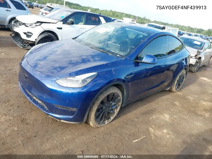 7SAYGDEF4NF439913 2022 Tesla Model Y