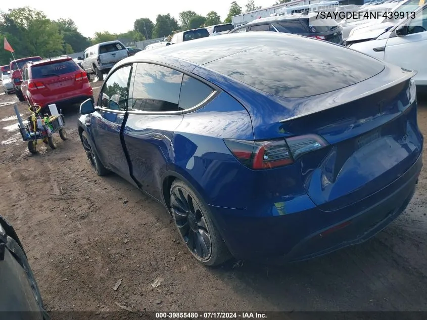 7SAYGDEF4NF439913 2022 Tesla Model Y