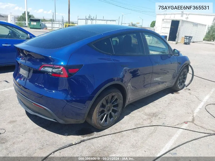 7SAYGAEE6NF365531 2022 Tesla Model Y