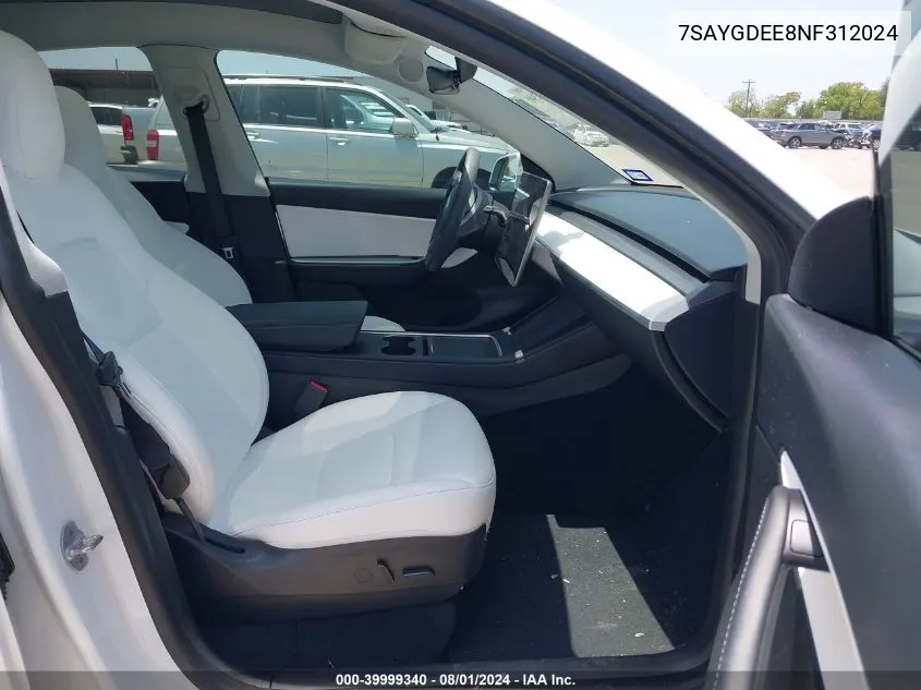 7SAYGDEE8NF312024 2022 Tesla Model Y