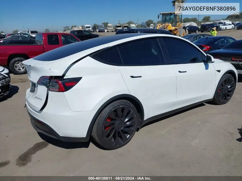 7SAYGDEF8NF380896 2022 Tesla Model Y