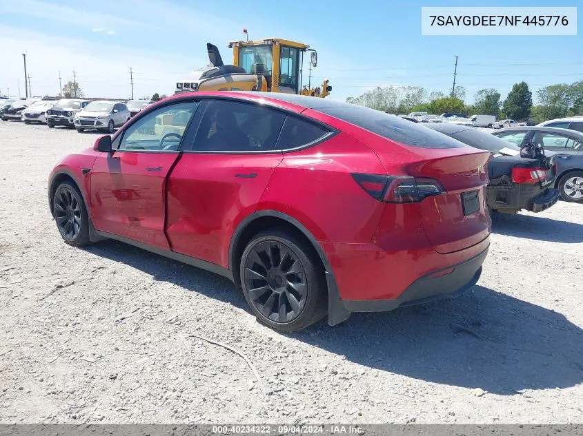 7SAYGDEE7NF445776 2022 Tesla Model Y