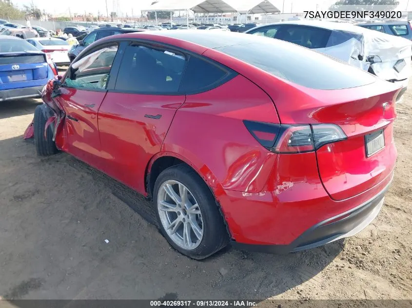 7SAYGDEE9NF349020 2022 Tesla Model Y