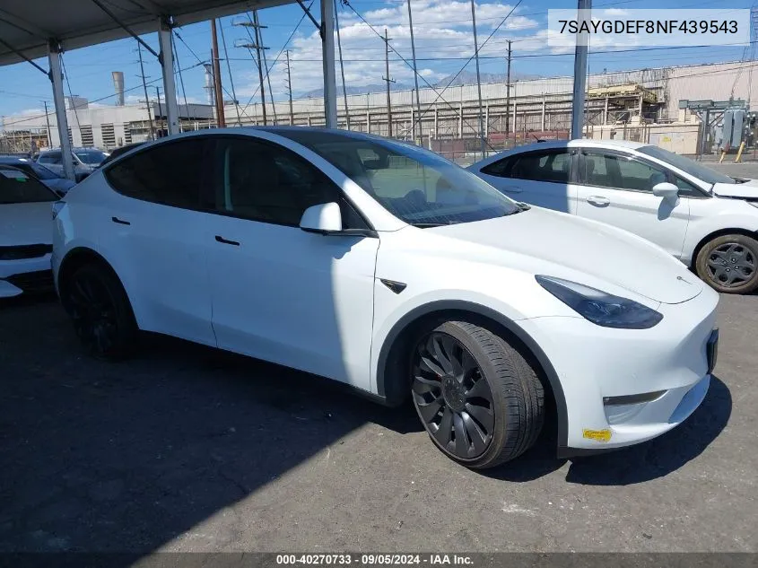 7SAYGDEF8NF439543 2022 Tesla Model Y