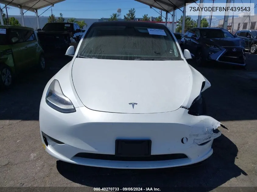 7SAYGDEF8NF439543 2022 Tesla Model Y