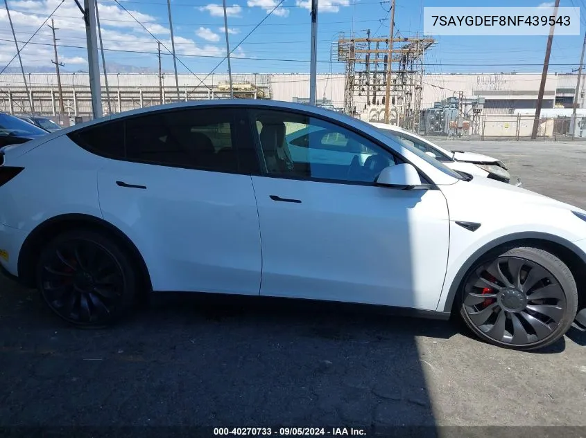 7SAYGDEF8NF439543 2022 Tesla Model Y