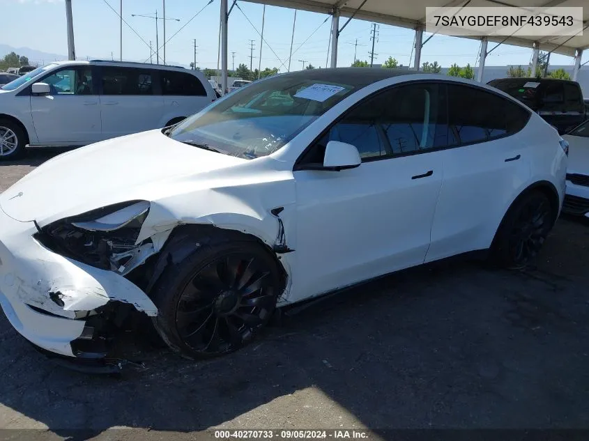 7SAYGDEF8NF439543 2022 Tesla Model Y