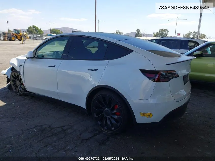 7SAYGDEF8NF439543 2022 Tesla Model Y