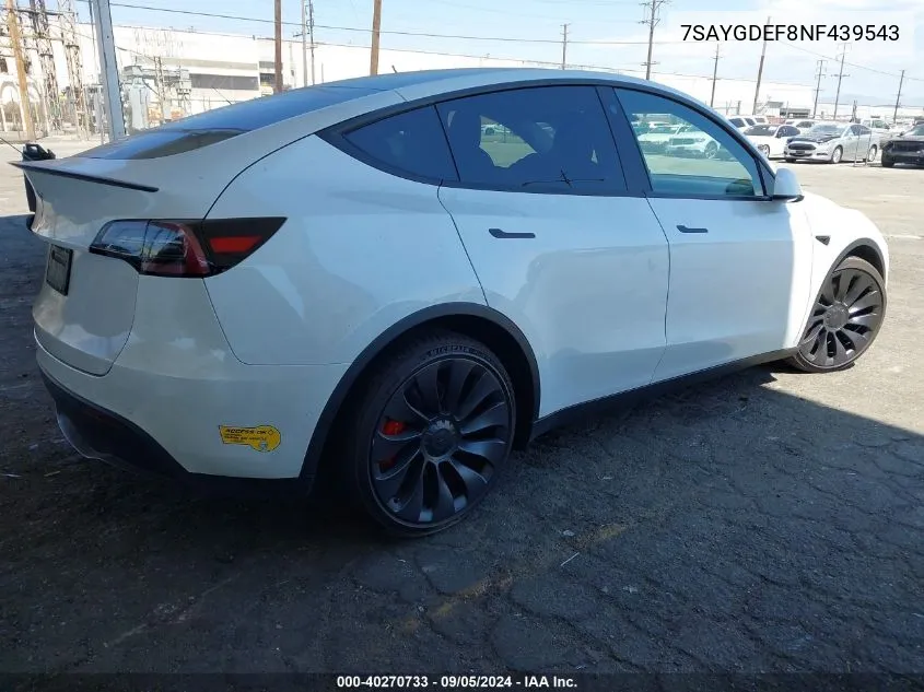 7SAYGDEF8NF439543 2022 Tesla Model Y