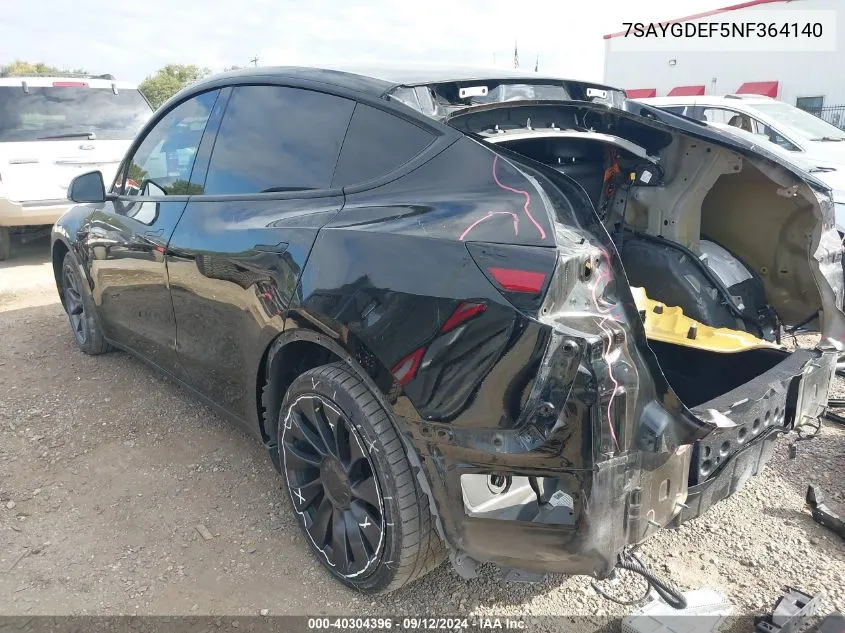 7SAYGDEF5NF364140 2022 Tesla Model Y