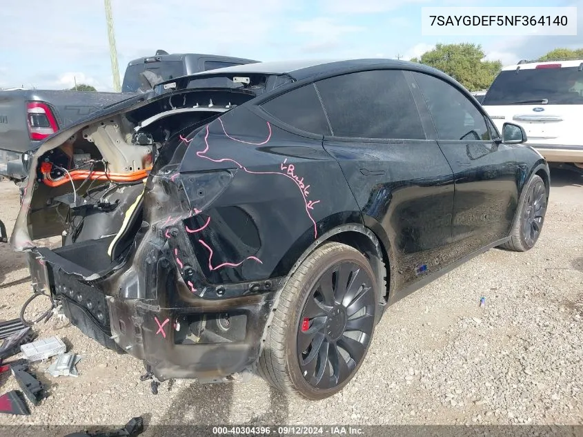 7SAYGDEF5NF364140 2022 Tesla Model Y