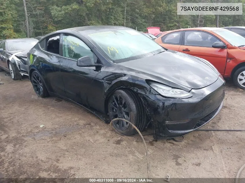 7SAYGDEE8NF429568 2022 Tesla Model Y