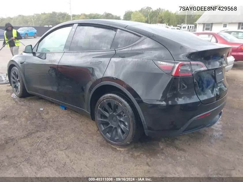 7SAYGDEE8NF429568 2022 Tesla Model Y