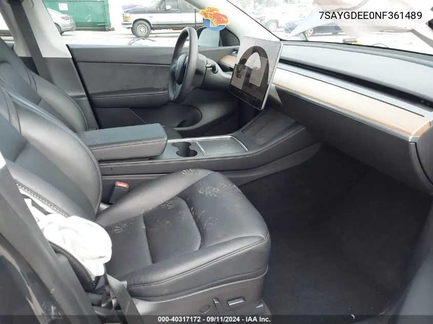 7SAYGDEE0NF361489 2022 Tesla Model Y