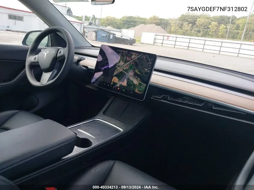 7SAYGDEF7NF312802 2022 Tesla Model Y