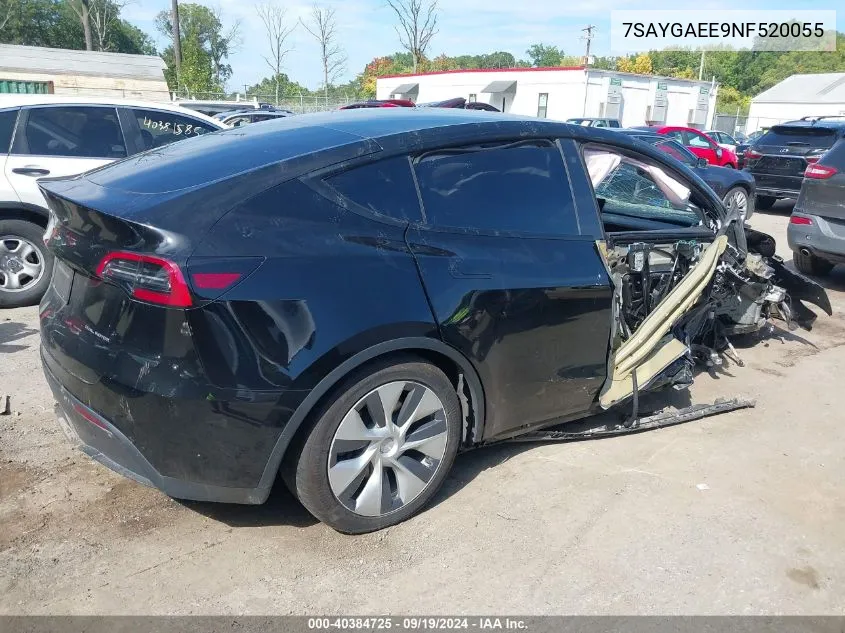 2022 Tesla Model Y Long Range Dual Motor All-Wheel Drive VIN: 7SAYGAEE9NF520055 Lot: 40384725