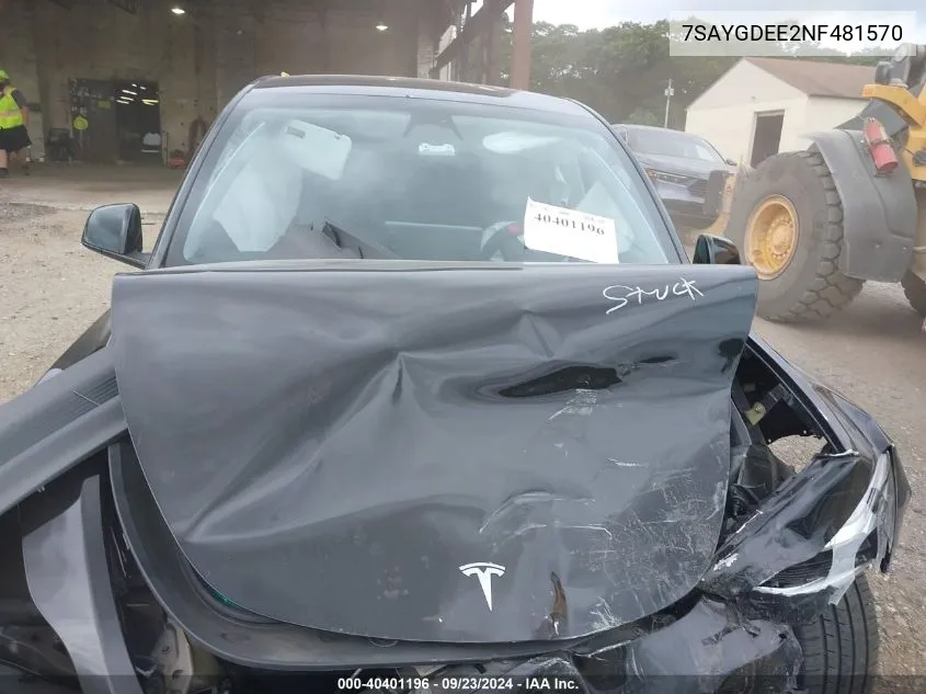 7SAYGDEE2NF481570 2022 Tesla Model Y