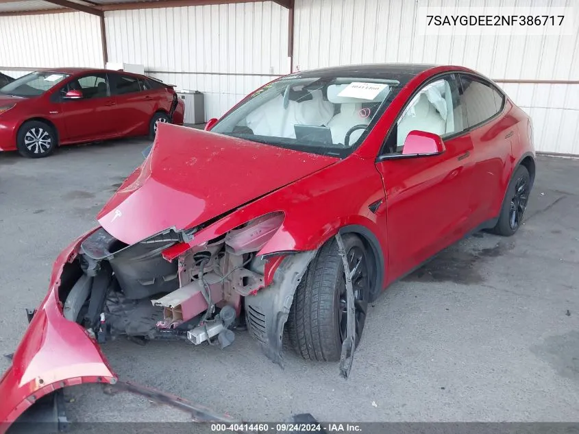 7SAYGDEE2NF386717 2022 Tesla Model Y