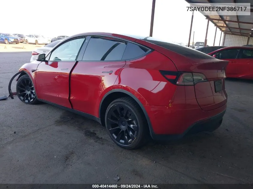 7SAYGDEE2NF386717 2022 Tesla Model Y