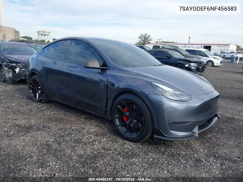 7SAYGDEF6NF456583 2022 Tesla Model Y