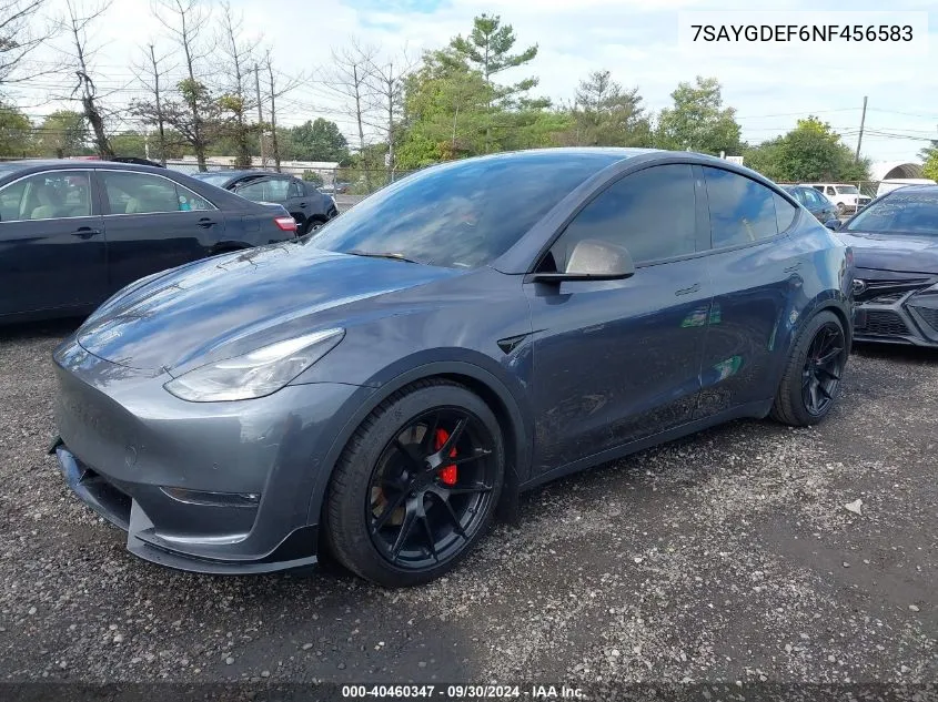 7SAYGDEF6NF456583 2022 Tesla Model Y