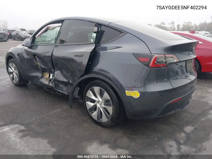 7SAYGDEE5NF402294 2022 Tesla Model Y