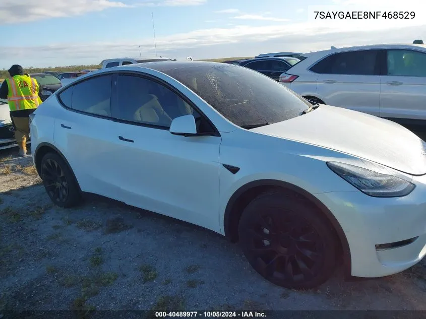 2022 Tesla Model Y Long Range Dual Motor All-Wheel Drive VIN: 7SAYGAEE8NF468529 Lot: 40489977