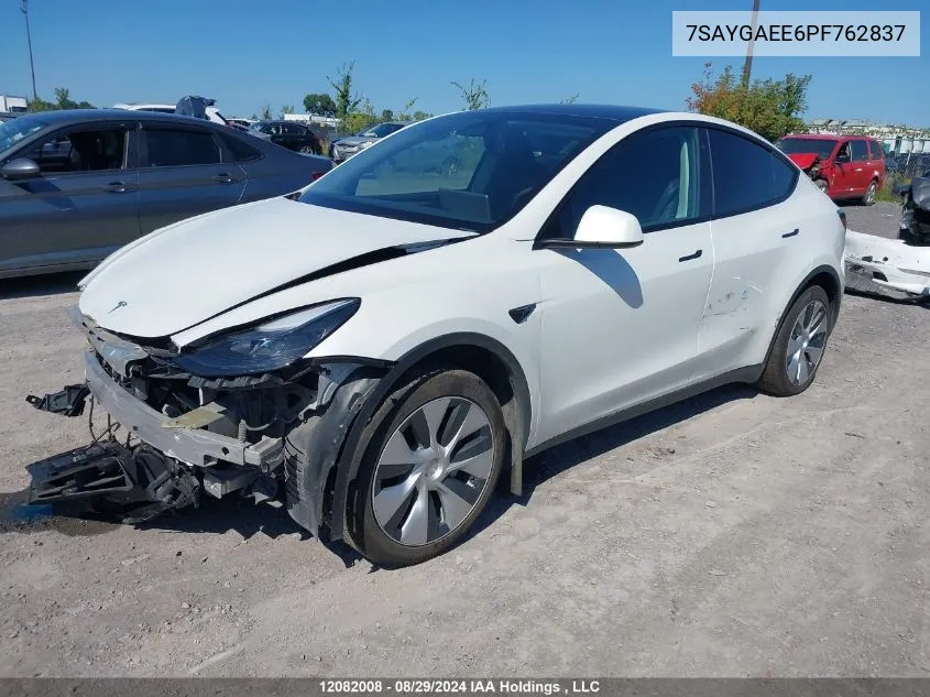 2023 Tesla Model Y VIN: 7SAYGAEE6PF762837 Lot: 12082008