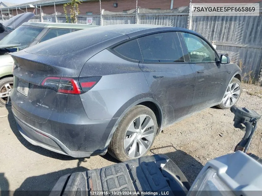 2023 Tesla Model Y VIN: 7SAYGAEE5PF665869 Lot: 12123915