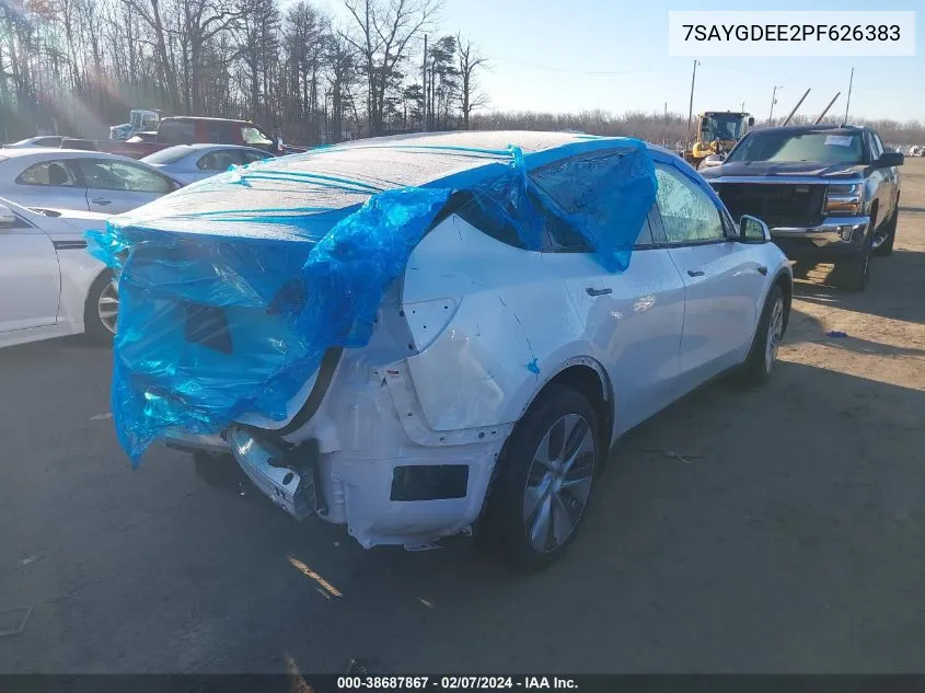 2023 Tesla Model Y Awd/Long Range Dual Motor All-Wheel Drive VIN: 7SAYGDEE2PF626383 Lot: 38687867