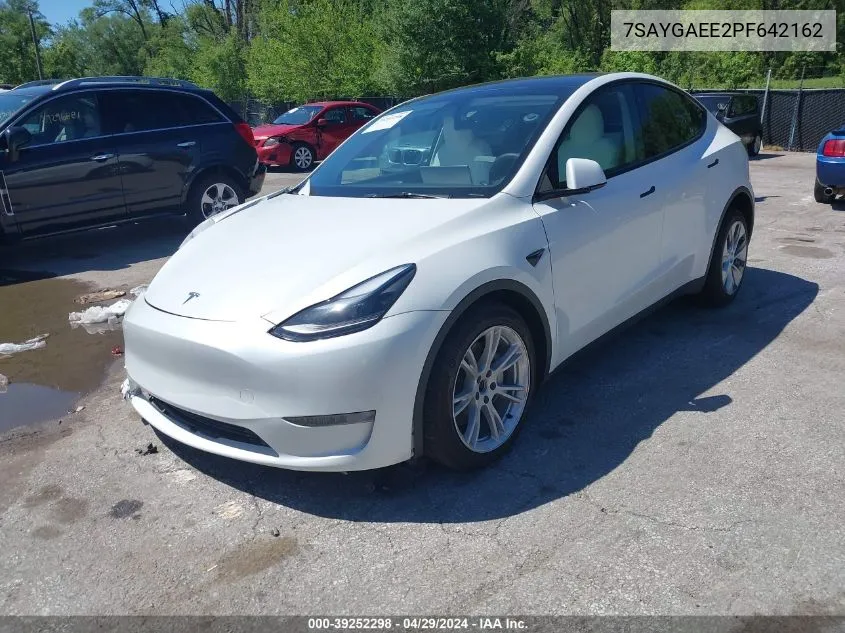 2023 Tesla Model Y Awd/Long Range Dual Motor All-Wheel Drive VIN: 7SAYGAEE2PF642162 Lot: 39252298