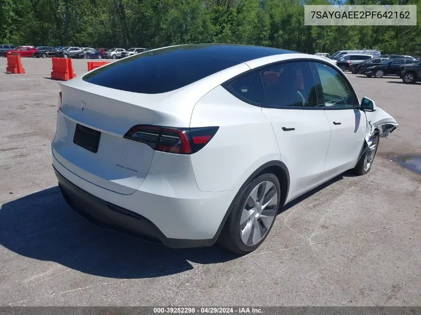 2023 Tesla Model Y Awd/Long Range Dual Motor All-Wheel Drive VIN: 7SAYGAEE2PF642162 Lot: 39252298