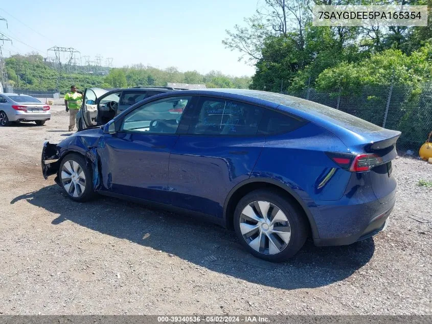 2023 Tesla Model Y Awd/Long Range Dual Motor All-Wheel Drive VIN: 7SAYGDEE5PA165354 Lot: 39340536