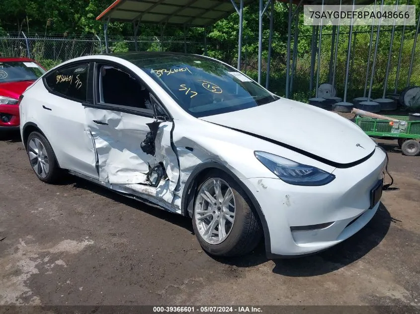 2023 Tesla Model Y VIN: 7SAYGDEF8PA048666 Lot: 39366601