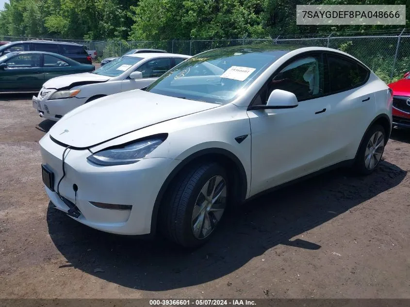 2023 Tesla Model Y VIN: 7SAYGDEF8PA048666 Lot: 39366601