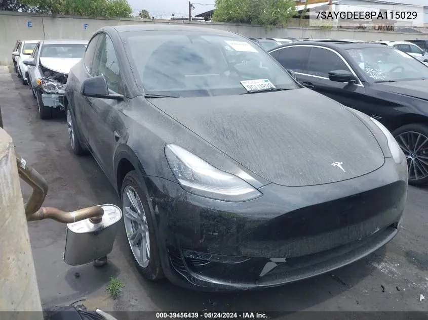 2023 Tesla Model Y Awd/Long Range Dual Motor All-Wheel Drive VIN: 7SAYGDEE8PA115029 Lot: 39456439