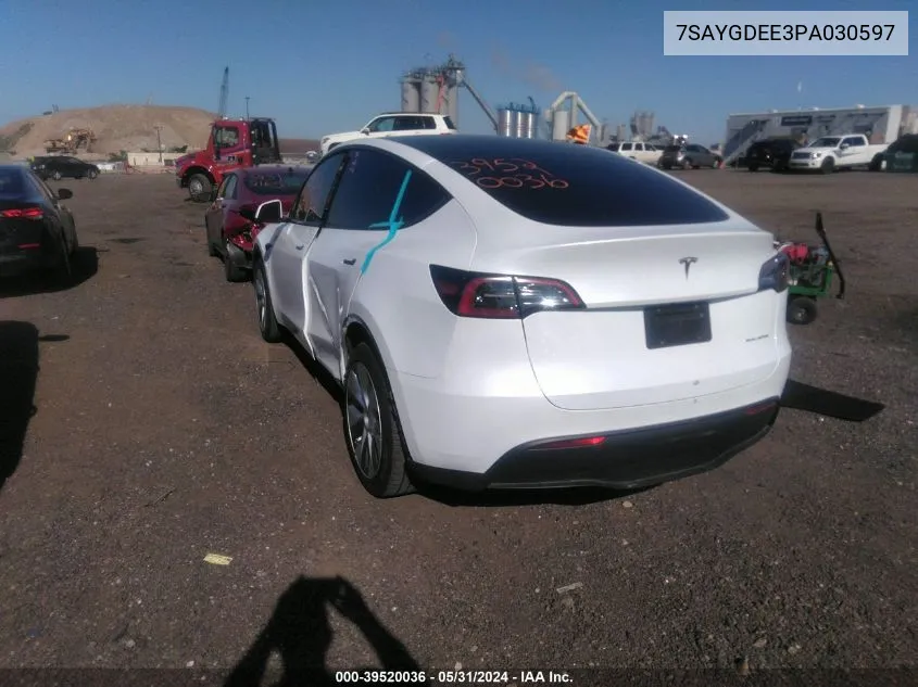 7SAYGDEE3PA030597 2023 Tesla Model Y Awd/Long Range Dual Motor All-Wheel Drive