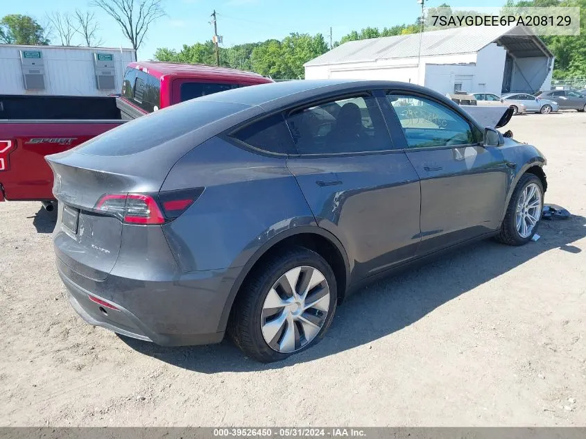 2023 Tesla Model Y Awd/Long Range Dual Motor All-Wheel Drive VIN: 7SAYGDEE6PA208129 Lot: 39526450