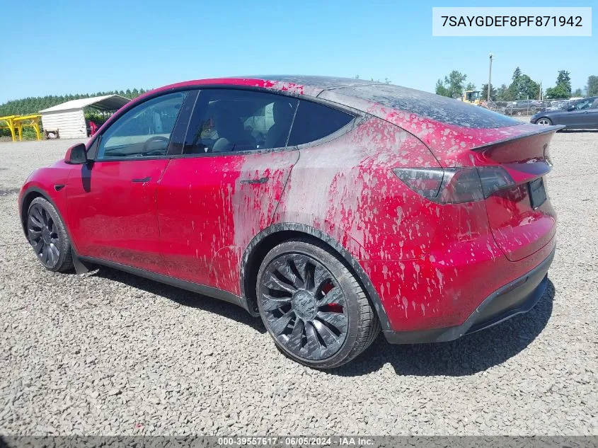 7SAYGDEF8PF871942 2023 Tesla Model Y