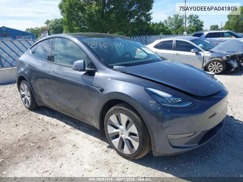 2023 Tesla Model Y Awd/Long Range Dual Motor All-Wheel Drive VIN: 7SAYGDEE6PA041805 Lot: 39591418