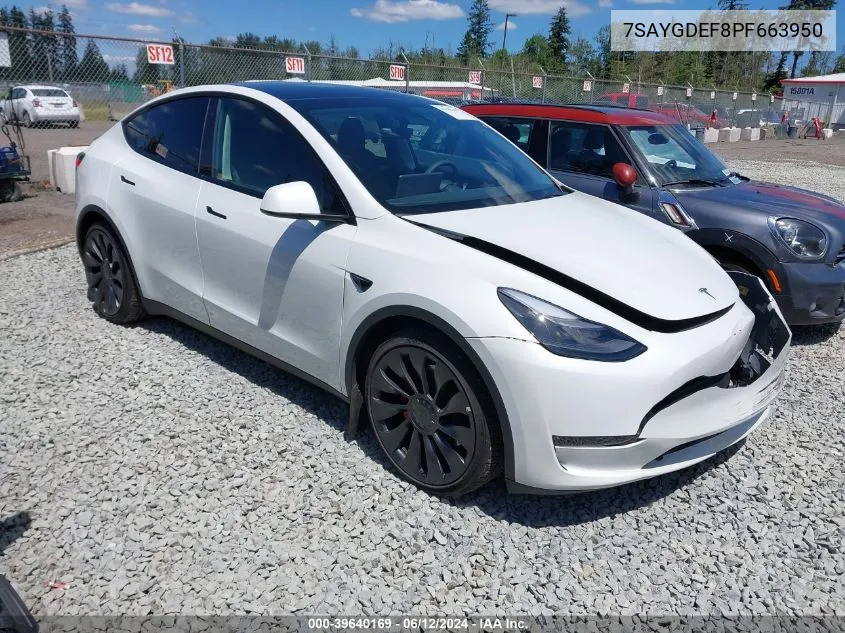 7SAYGDEF8PF663950 2023 Tesla Model Y Awd/Performance Dual Motor All-Wheel Drive