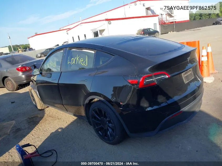 2023 Tesla Model Y Awd/Long Range Dual Motor All-Wheel Drive VIN: 7SAYGAEE9PF862575 Lot: 39700470