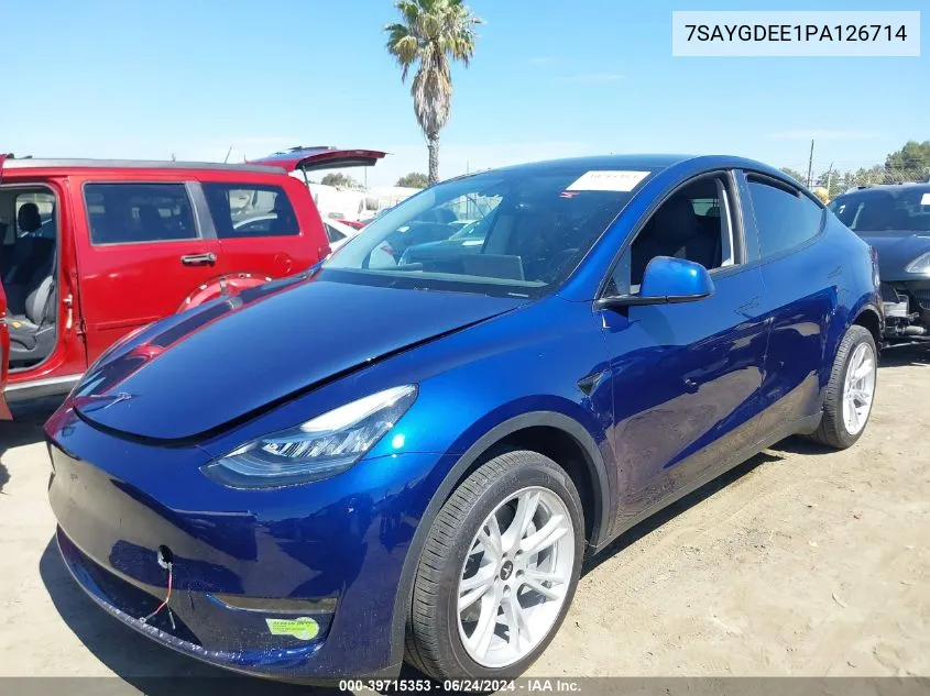 7SAYGDEE1PA126714 2023 Tesla Model Y Awd/Long Range Dual Motor All-Wheel Drive