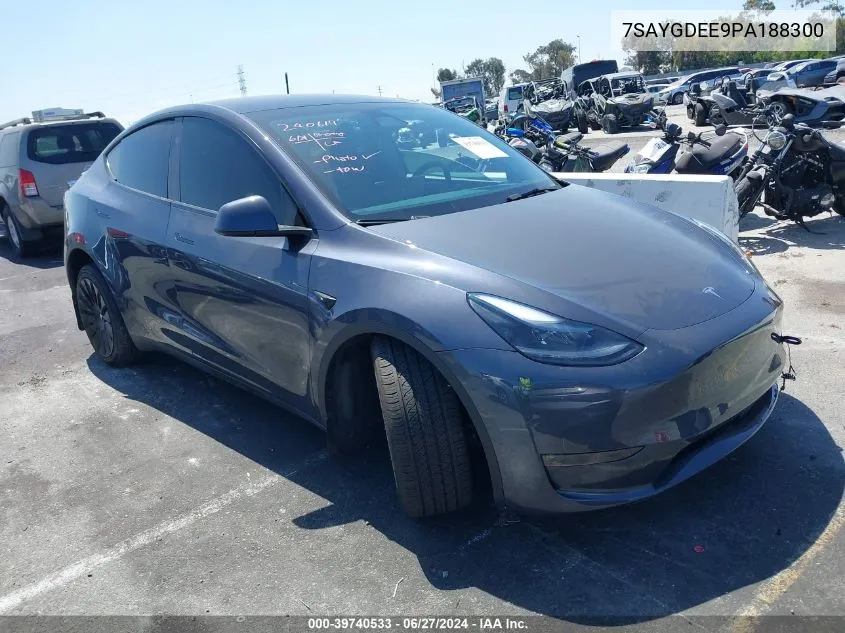 2023 Tesla Model Y Awd/Long Range Dual Motor All-Wheel Drive VIN: 7SAYGDEE9PA188300 Lot: 39740533