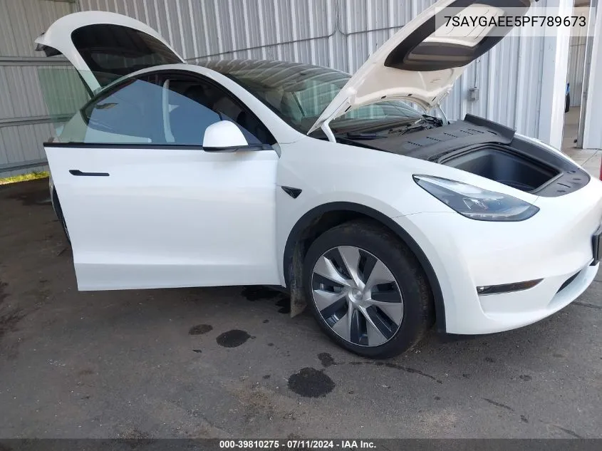 2023 Tesla Model Y Awd/Long Range Dual Motor All-Wheel Drive VIN: 7SAYGAEE5PF789673 Lot: 39810275