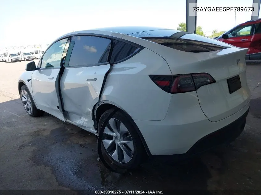 2023 Tesla Model Y Awd/Long Range Dual Motor All-Wheel Drive VIN: 7SAYGAEE5PF789673 Lot: 39810275