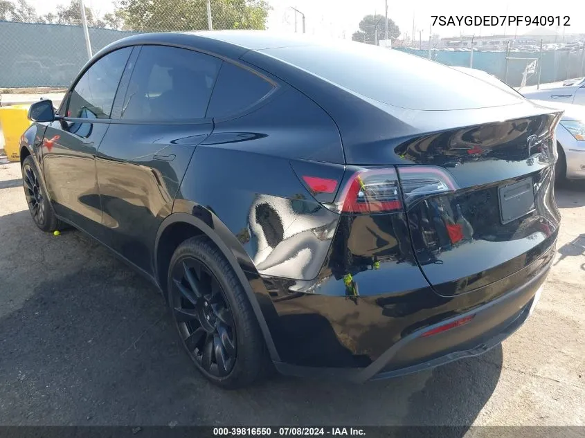 7SAYGDED7PF940912 2023 Tesla Model Y Rwd