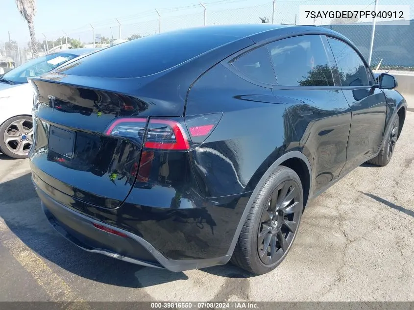 7SAYGDED7PF940912 2023 Tesla Model Y Rwd