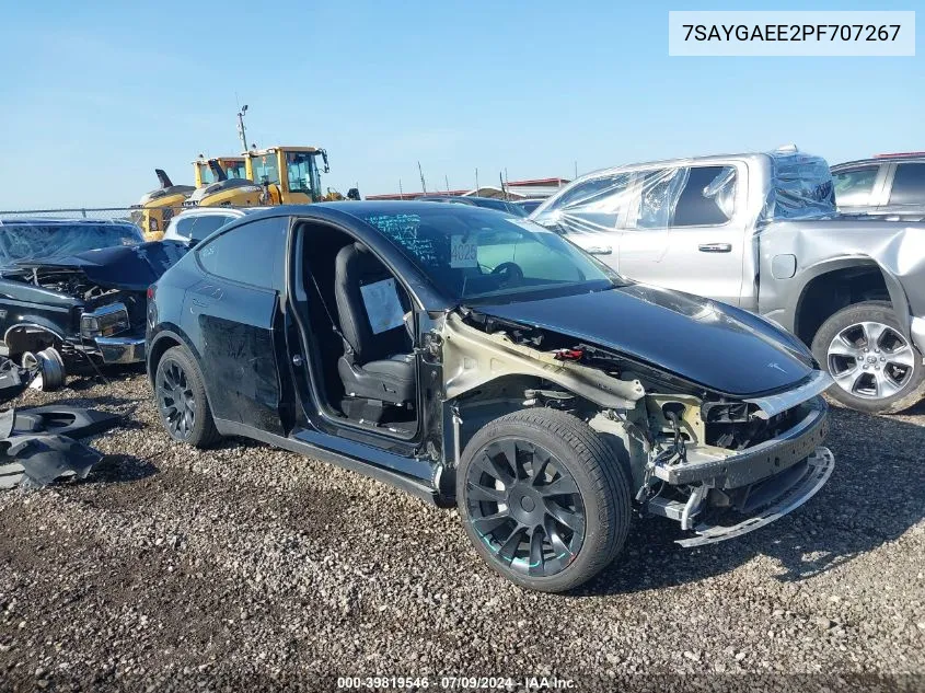 2023 Tesla Model Y Awd/Long Range Dual Motor All-Wheel Drive VIN: 7SAYGAEE2PF707267 Lot: 39819546